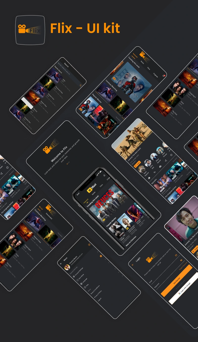 Movie Streaming Flutter UI Kit Free Flix Iqonic Design
